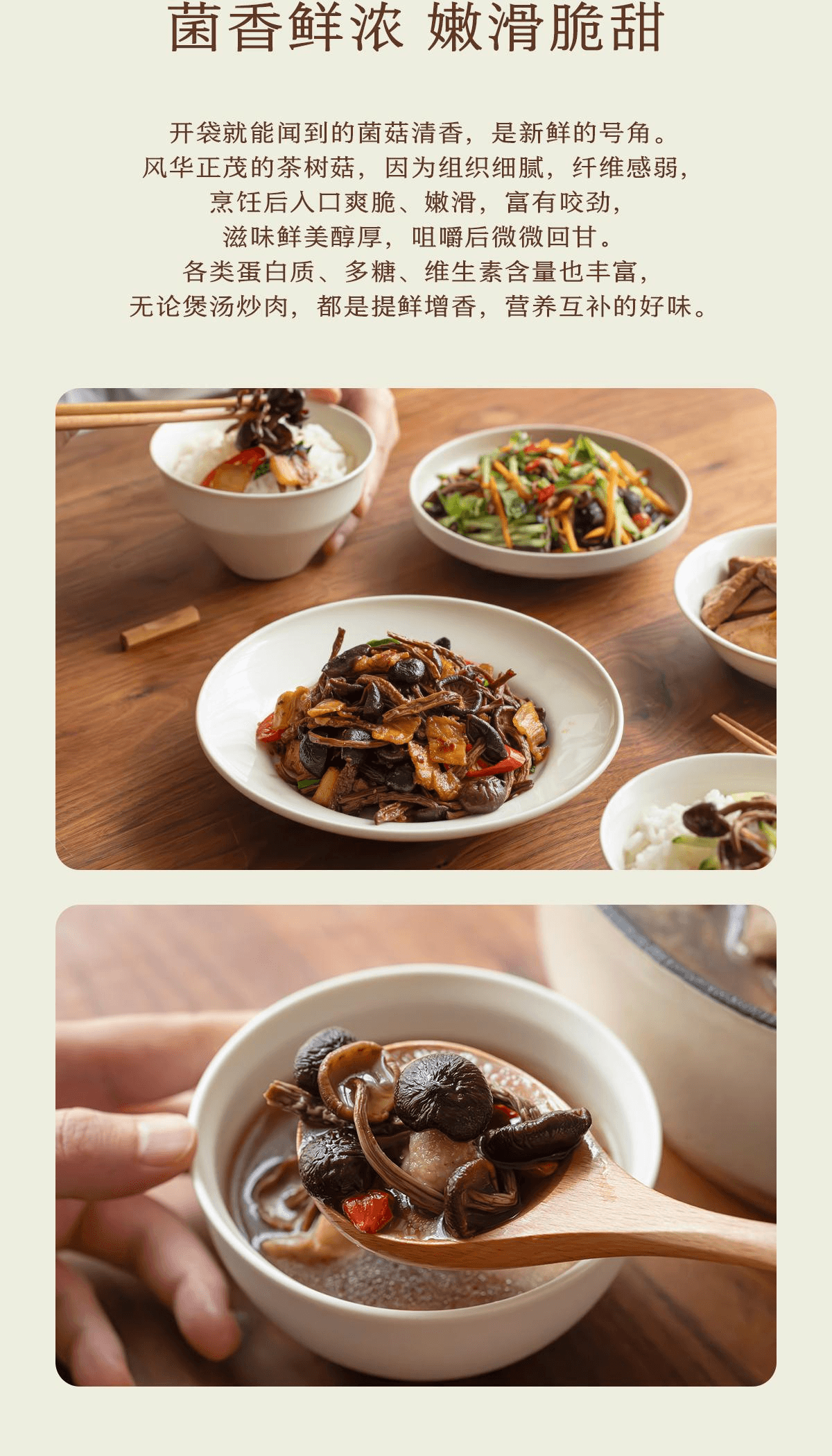 【中國直郵】 南食召 茶樹菇菌香鮮濃嫩滑新鮮茶樹菇乾貨菌菇80g*1袋