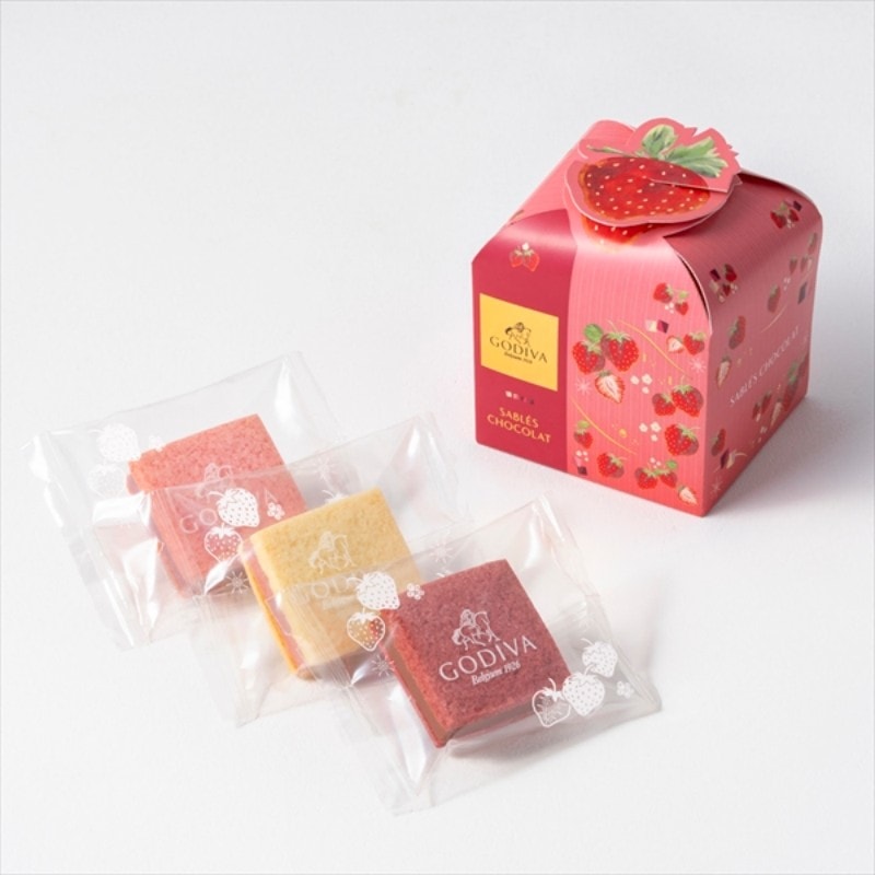 【日本直邮】 比利时 GODIVA 日本 2026年情人节 期间限定 草莓巧克力什锦酥饼 3片装