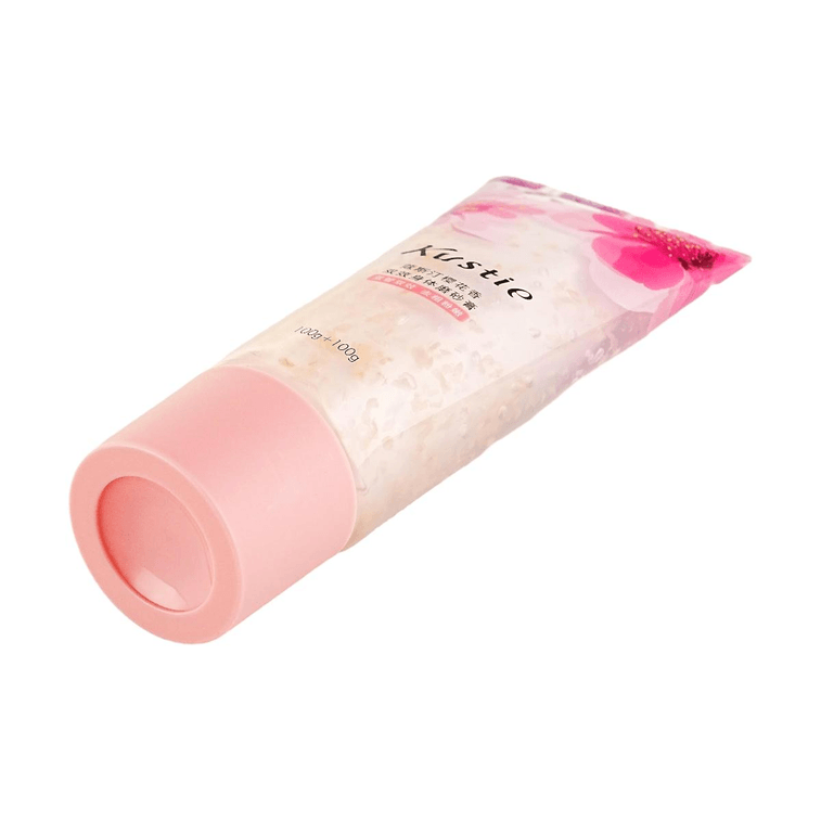 Sakura Dual-Effect Body Scrub 200g, Gentle Exfoliating & Brightening Body Polish with Long-Lasting Floral Scent 3