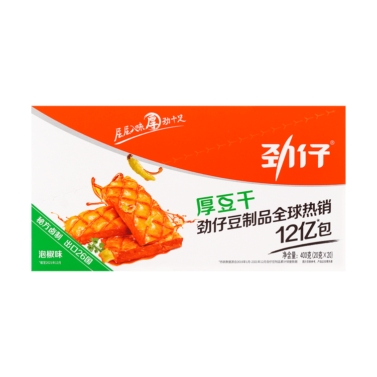 HUAWEN 매운 두부 스낵 (고추 절임, 400g) 10