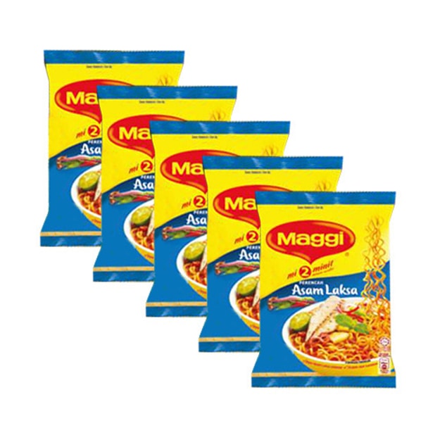 商品详情 - 马来西亚maggi美极 亚参拉沙味方便面 5包入 - image  0