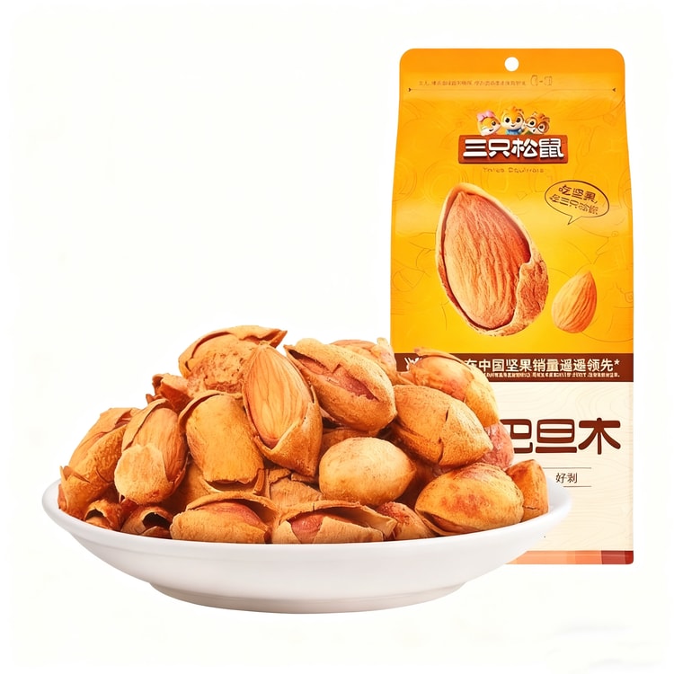 THREE SQUIRRELS 三只松鼠 アーモンド 1袋120g 殻付き ナッツ ヘルシー