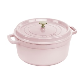 STAUB Round Dutch Oven, Enamel - coated Cast - iron with Double Ears, Peony Pink,4QT