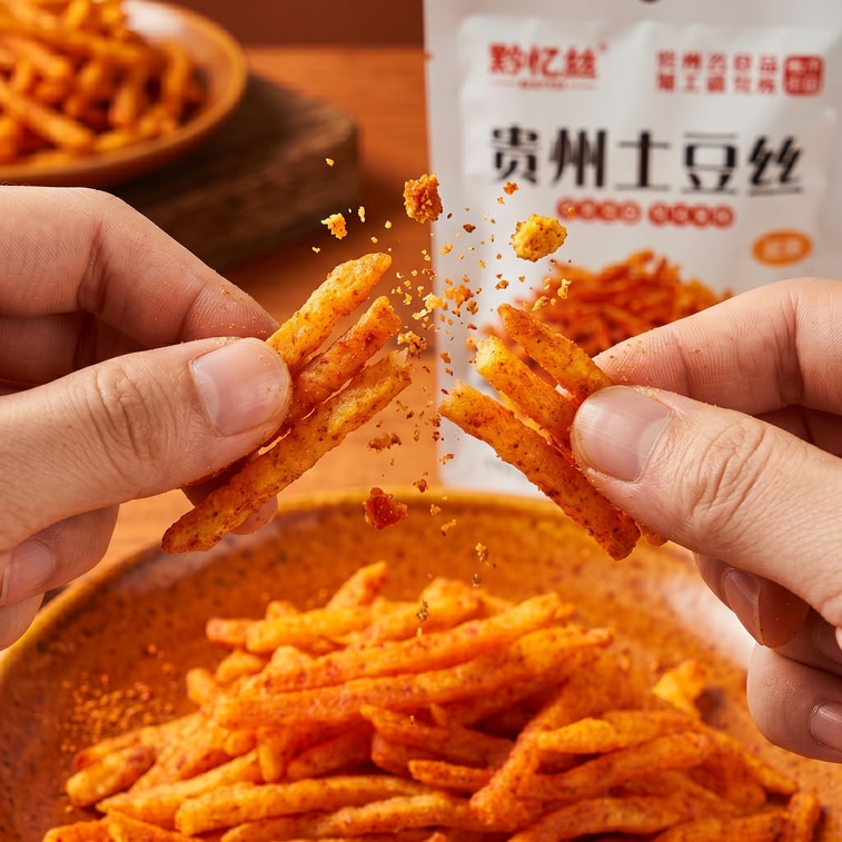Sweet *3 and spicy + spicy *1 shredded potatoes chips Limited-time flash sale Clearance Sale 800g combo pack - a casual snack, a treat to satisfy cravings, perfect for binge-watching TV 3