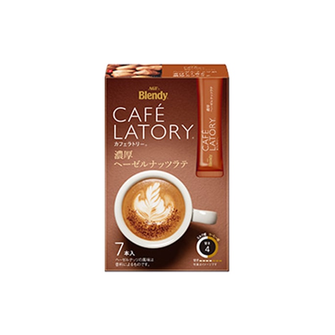 【日本直邮】AGF CAFE LATORY棒状浓郁榛子拿铁咖啡7包入 