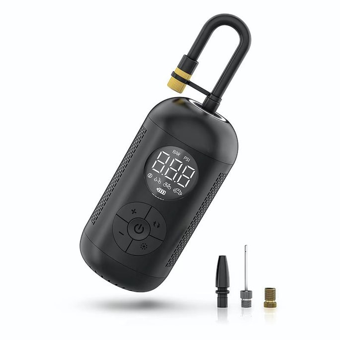 Portable inflation pump digital display tire inflation pump black
