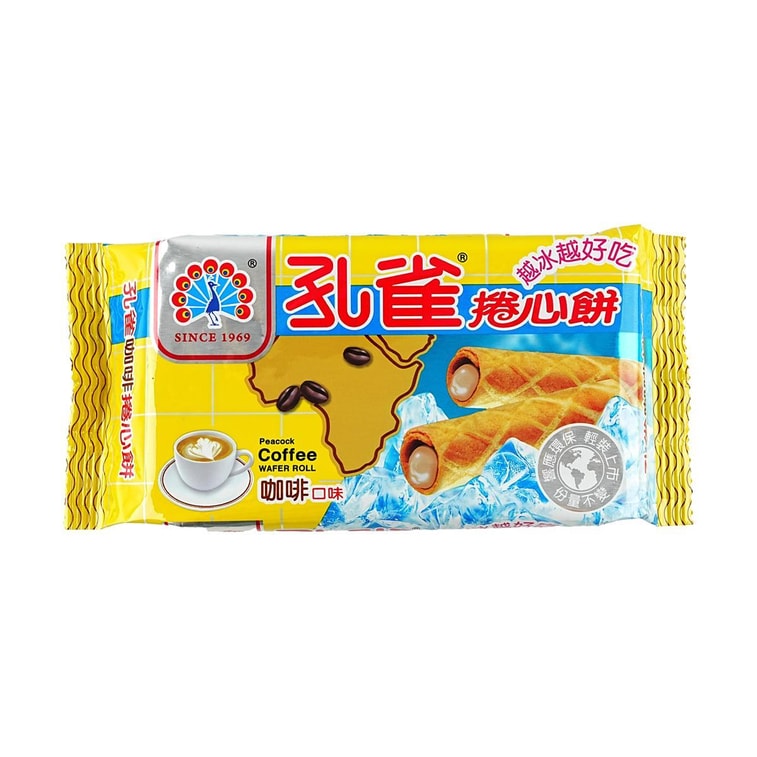 台湾孔雀 孔雀卷心酥 咖啡味63g 3