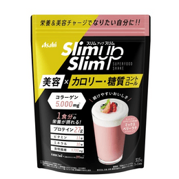 【日本直郵】新款ASAHI朝日 slim up slim 代餐粉 奶昔 甜莓優格果昔 膠原蛋白 300g