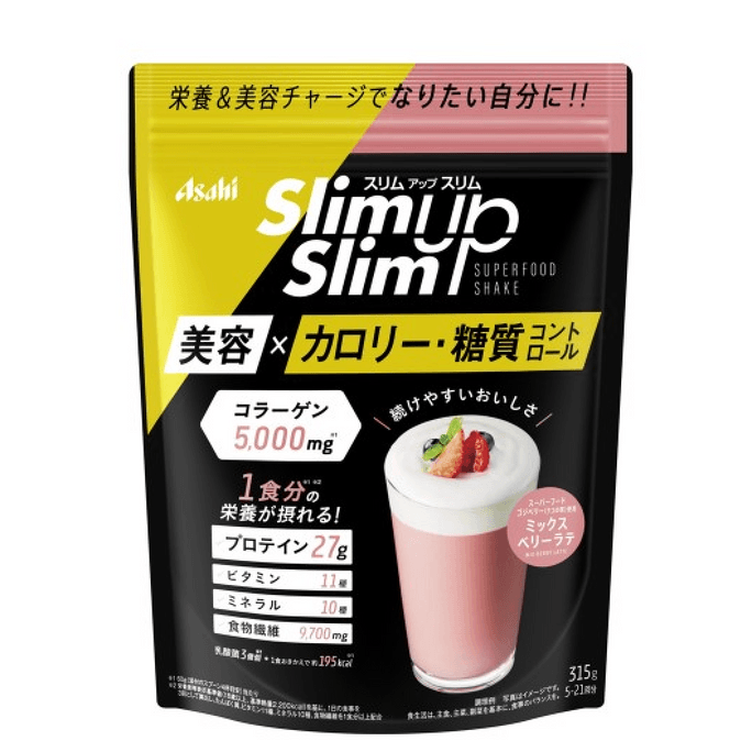 【日本直邮】新款ASAHI朝日 slim up slim 代餐粉 奶昔 甜莓酸奶果昔 胶原蛋白 300g