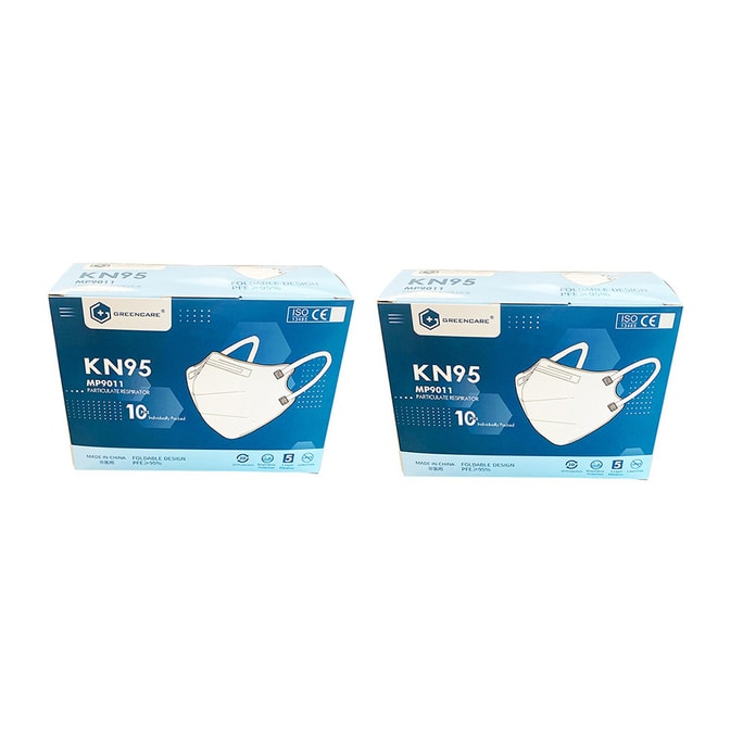 Partculate Respirator KN95 Mask White 2 Boxes Value Set 10pcs/box