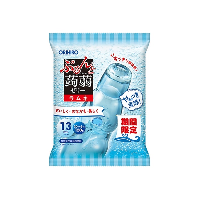 【日本直邮】ORIHIRO立喜乐 低卡蒟蒻果冻 苏打汽水 6个 【2024期间限定】