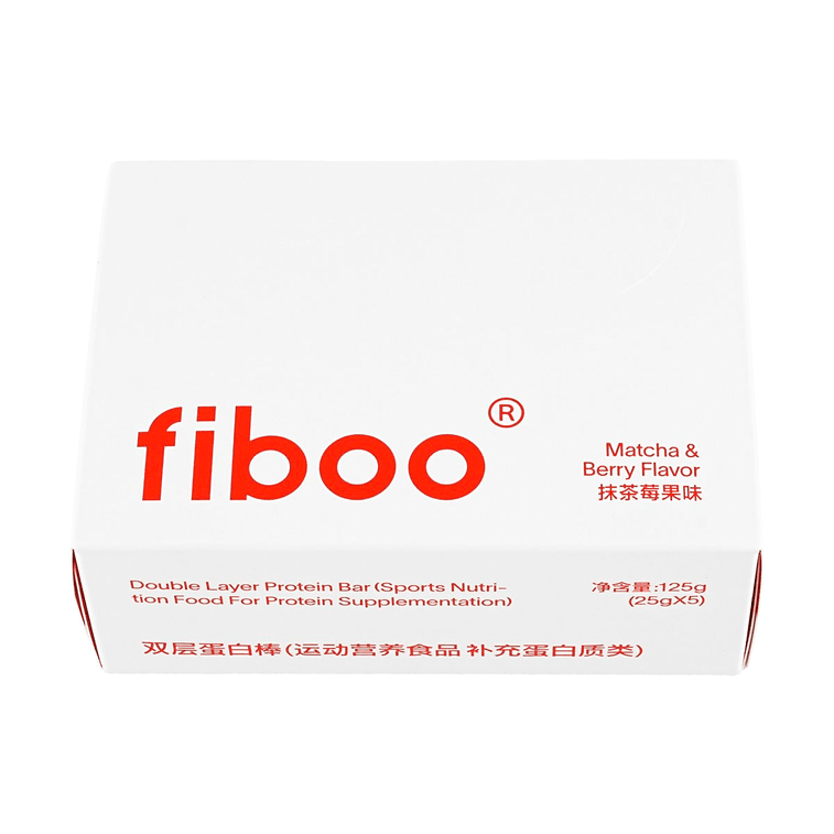 FIBOO 高蛋白雙層蛋白棒 飽足點心抗餓神器 5個入*2 抹茶莓果味 100kcal/根 低卡 代餐 【超值裝】 9