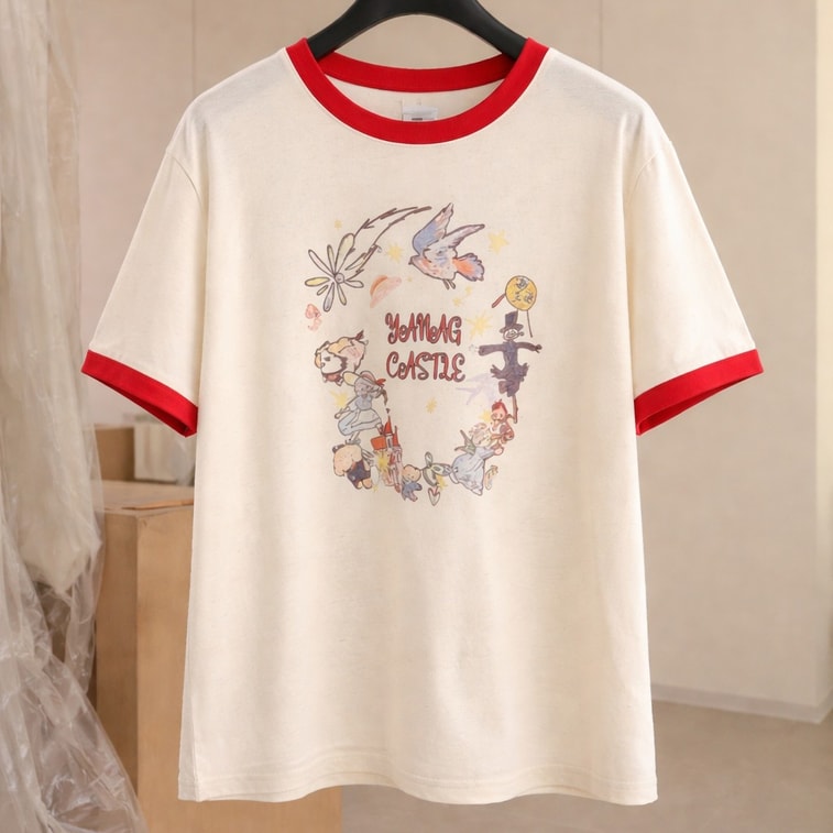 Dreamland Graphic Ringer Tee Beige One Size 3
