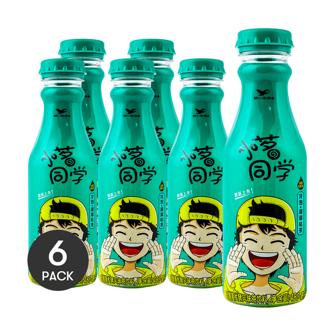 Xiao Ming Liu Liu Da Tea,Lactic Acid Bacteria Fermented Flavored Green Tea, 480ml *6【6 Packs】