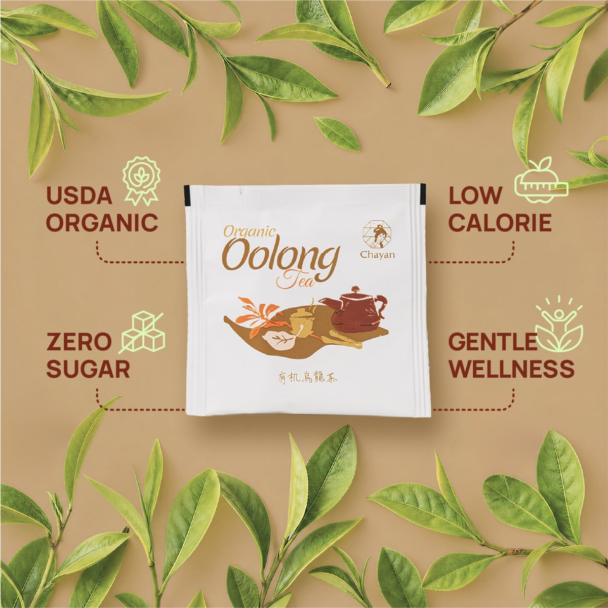 茶颜悦色 有机乌龙茶 20枚入 40g【USDA认证】【20枚超值装】清香袋泡茶叶 居家办公茶饮 独立包装茶包 送礼推荐