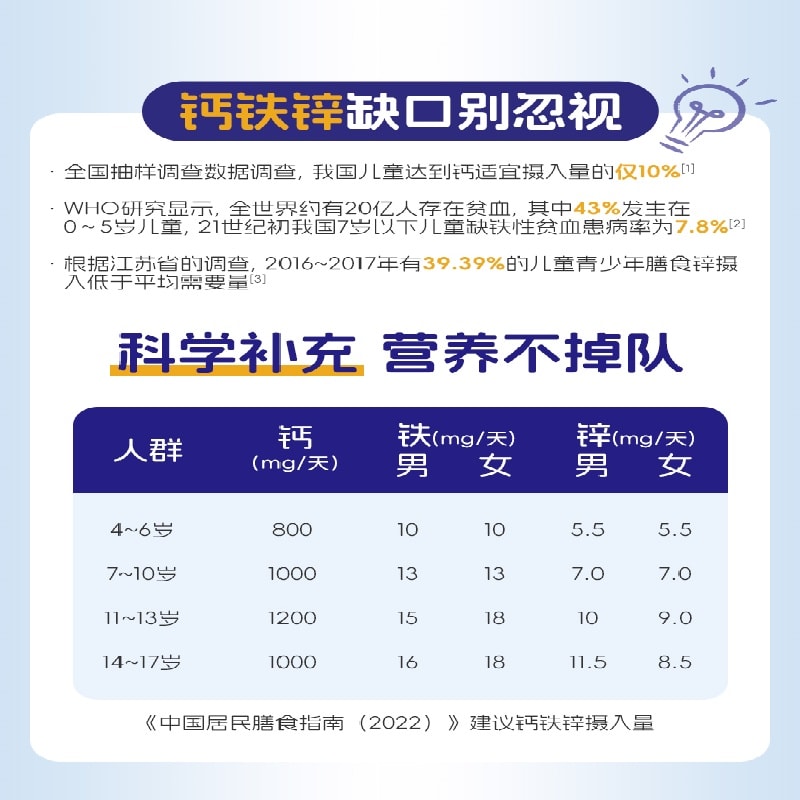 【中國直郵】 爺爺的農場 液體檸檬酸鈣鐵鋅特膳飲 口服液三合一100g/盒