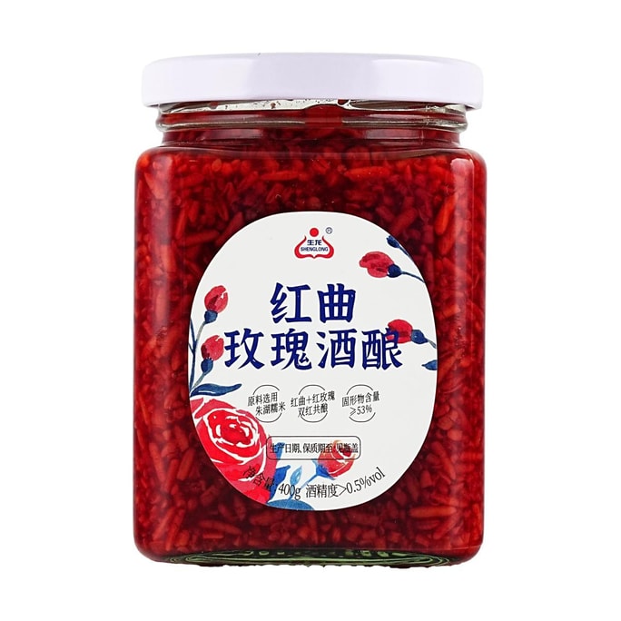 生龙 红曲玫瑰酒酿 醪糟糯米酒甜酒酿 400g【酒精度>0.5%vol】【配料干净 0蔗糖 自然发酵】【馥郁花香&柔和米香】【湖北特产】