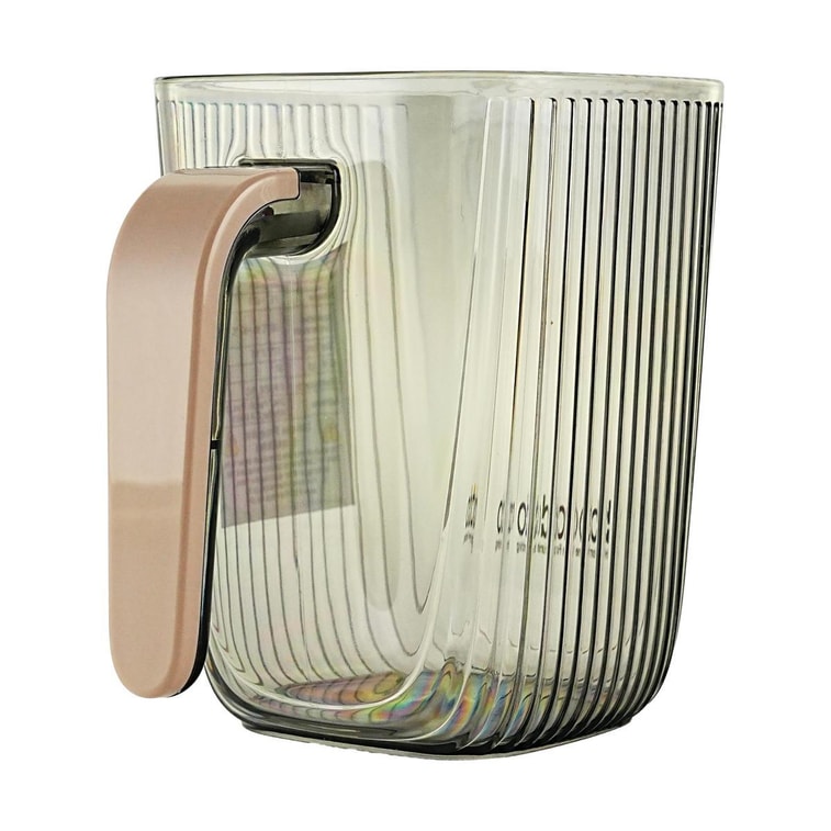 BDO 透明方型漱口杯 牙刷杯儿漱杯牙具杯牙缸 透明黑带把手 7.5×10cm 9