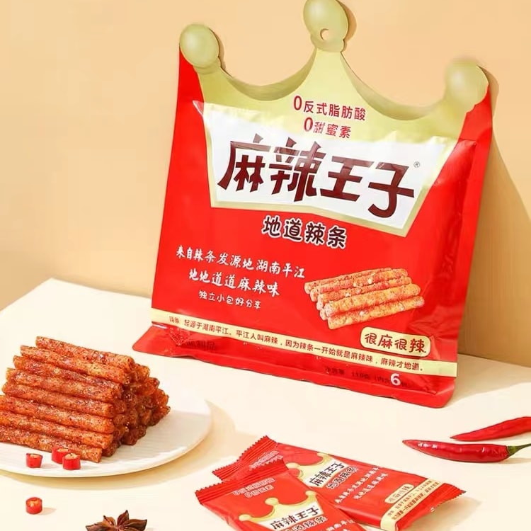 中国直邮]麻辣王子辣条大礼包很麻很辣6包+微麻微辣6包(*18g) - 亚米