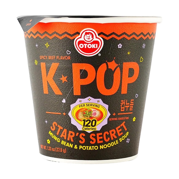 K-POP Star's Secret Cup Noodles , Spicy Beef Flavor , 1.33 oz 【 Low-Calorie】【Non-Fried Mung Bean & Potato Noodle Soup】 4