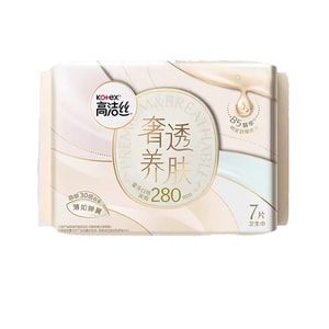 美國 高潔絲 奢透養膚薄如蟬翼親膚輕薄透氣透養面層夜用280mm7片