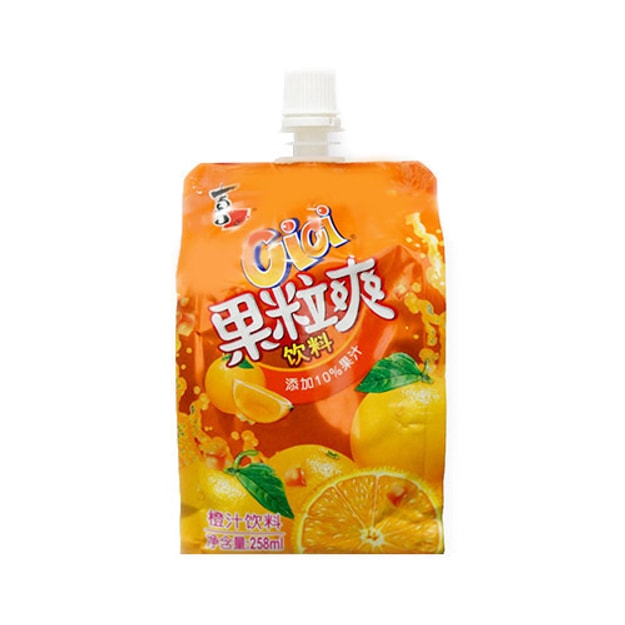 商品详情 - 喜之郎 cici 香橙汁果粒爽果冻饮料 258ml - image  0