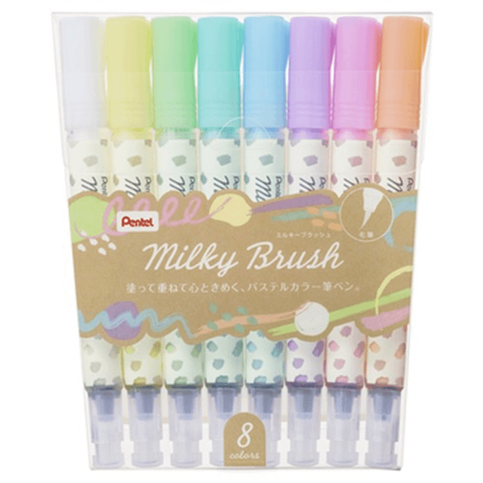 PENTEL 派通||milky blush 螢光軟毛筆||GFH-P8ST 8色套裝