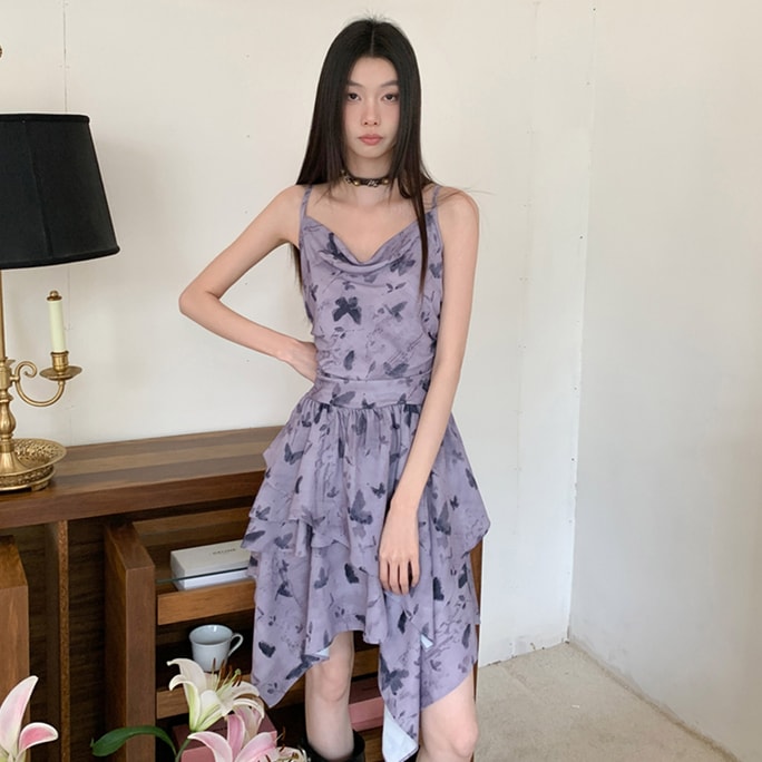Pure Desire Spicy Girl Irregular Dress Purple M