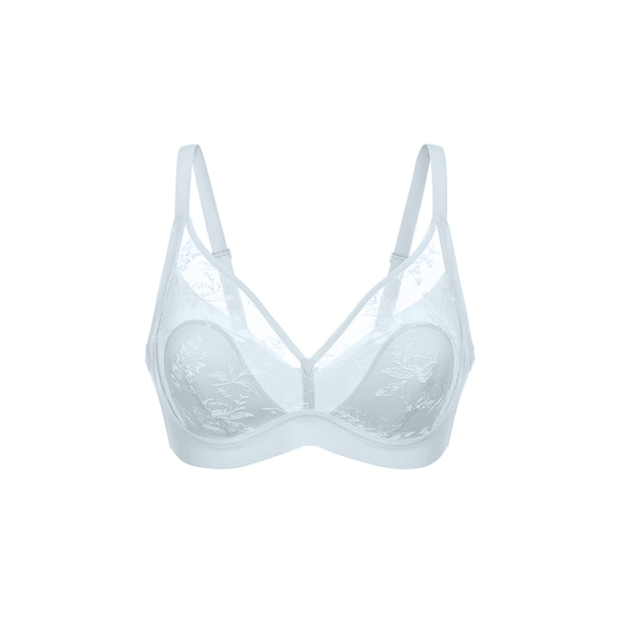  Sunlight Vanilla Lace Rabbit Ear Cup Large Bra Ripple Blue L