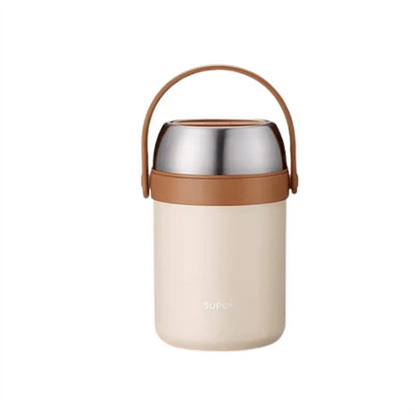 Thermos Home Wedding Large Capacity Insulated Kettle 316L Stainless Steel  1.5L Oatmeal White 