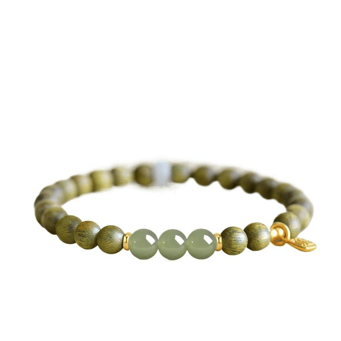 【中国直邮】 儒邑文创 绿檀木手串佛珠盘玩手链沉水级*1件