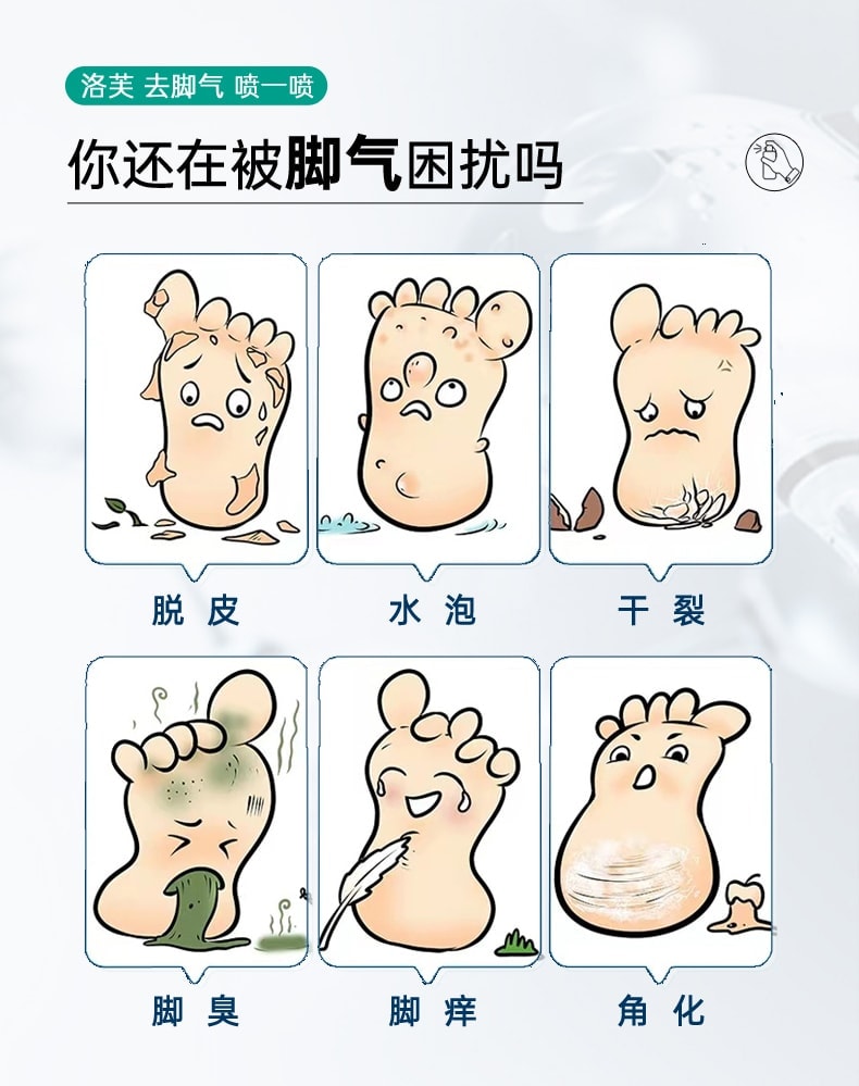 【中國直郵】 洛芙 聯苯芐唑噴霧腳氣止癢脫皮殺菌腳臭 60ml