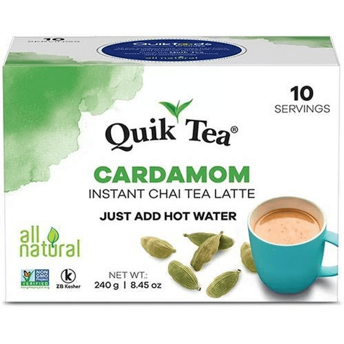 India Quik Tea - 인스턴트 카다몬 티(10팩), 10개들이 상자