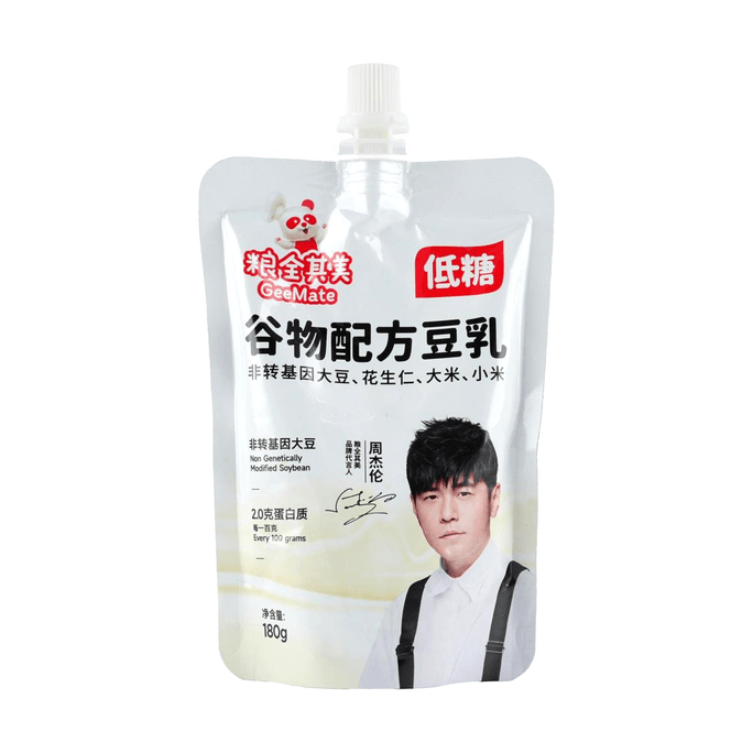 Jay Chou Low-Sugar Soy Milk, Pure Grain Formula 6.34 oz