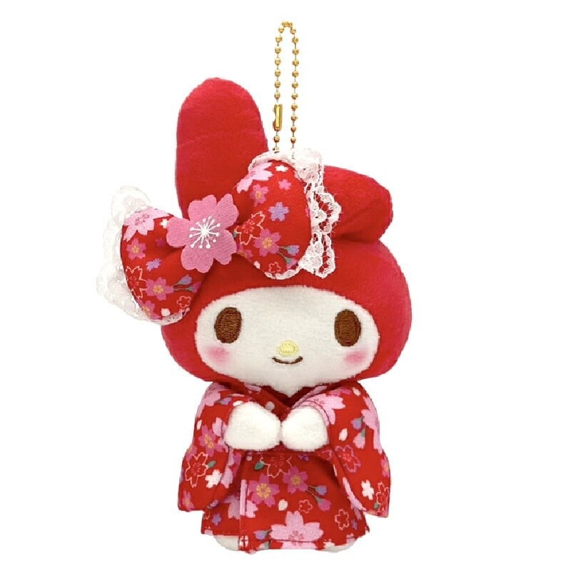 日本 SANRIO 人氣限定 紅色 櫻花與服美樂蒂 掛件鑰匙圈 1個
