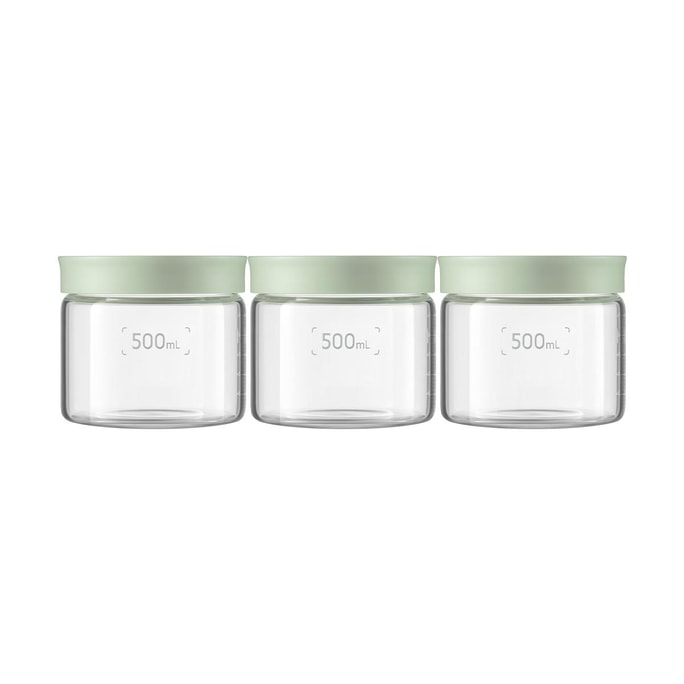 BUYDEEM Sealed Jar Cozy Greenish 500ml 3-piece set