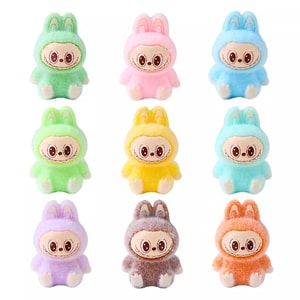Flocking teething labrag cute little rabbit plush toy DIY decorative item 9 pieces/set 2.7cm*3.9cm