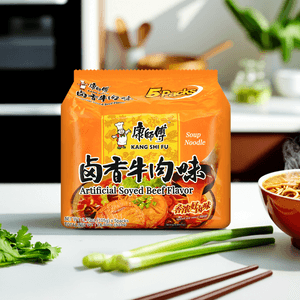 康师傅 方便面泡面 卤香牛肉味 105g*5连包【经典味道】