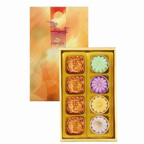 全美最低价台湾isabelle伊莎贝尔月之晓梦港式鲜果月饼礼盒装8枚入