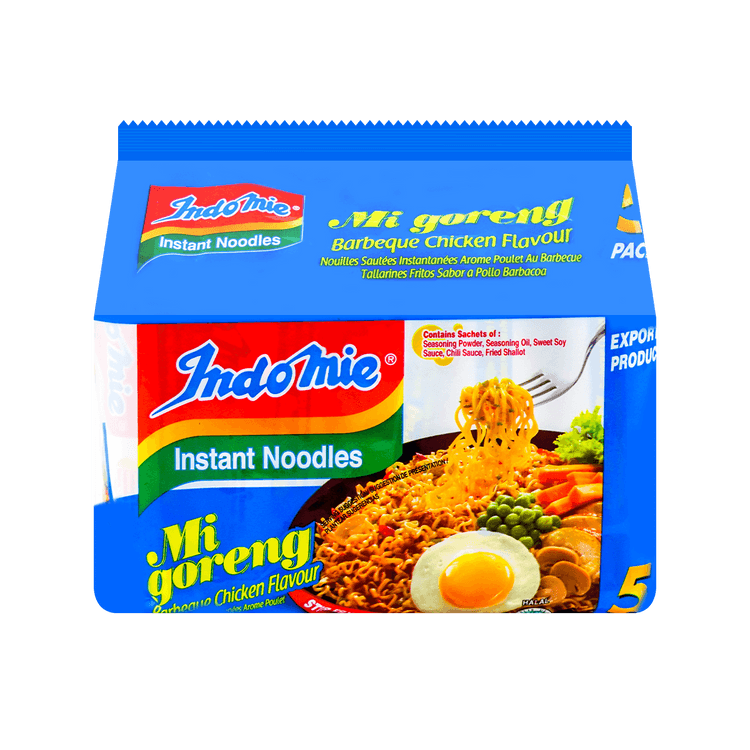 Get Indomie Mi Goreng BBQ Chicken Flavor Instant Noodles 5pk 3 oz