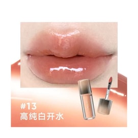 Ice Iron 2.0 Upgraded Mirror Lip Glaze Long-Lasting Transfer-Resistant Lip Gloss Moisturizing Lip Serum Smooths Lip Lines #13 Crystal Clear Water【Low-Saturation Icy Sheer Nude Milk Tea Shade】