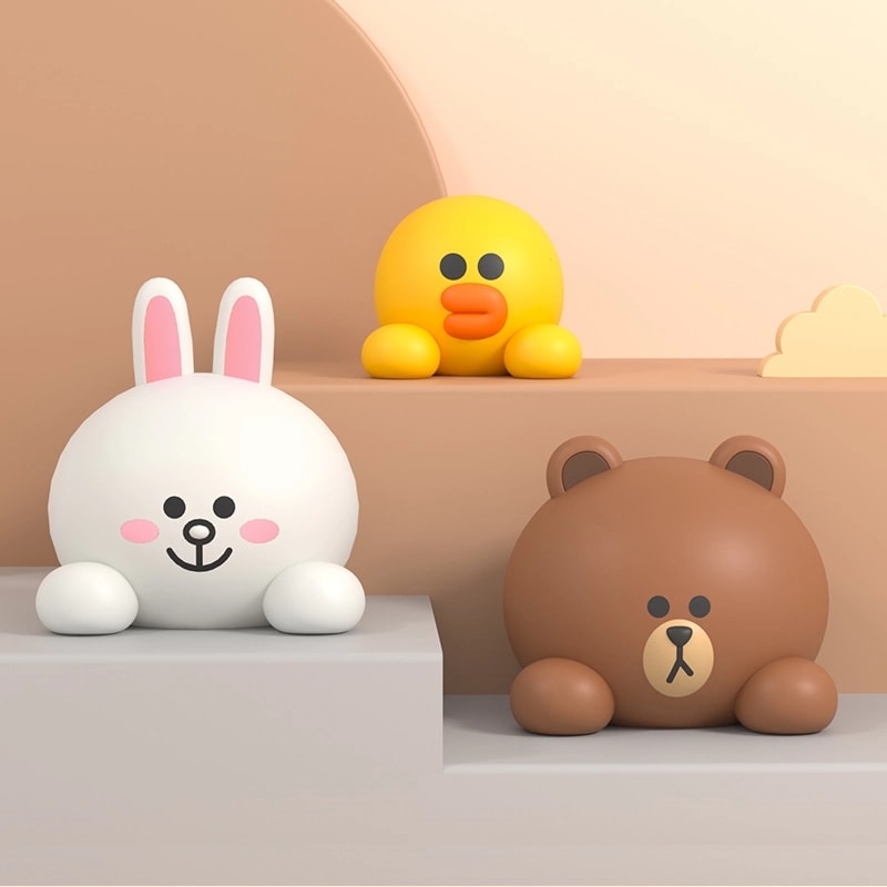 【中国直邮】  日本 LINE FRIENDS 布朗熊汽车中控台装饰 摆件 3个