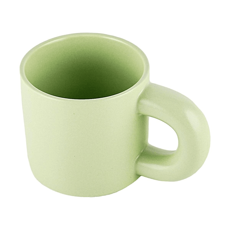 Ceramic Chunk Mug Sweet Pea Color Design Cute Coffee Cup 3