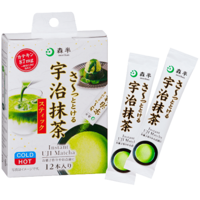 【日本直邮】森半 morihan 宇治抹茶 ‎粉末冲泡 盒装 1.8克×12条