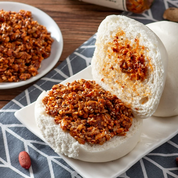 【中國直郵】 朱小二 石磨花生辣椒醬芝麻下飯拌麵醬沂蒙山農家手工花生碎辣椒醬外婆的170g*1 3