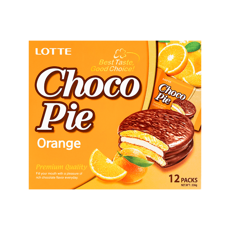LOTTE Japan Chocolate Pie Orange Flavor 12pc - Yami.com