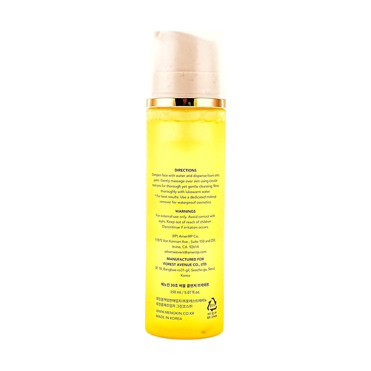 韩国MENOKIN 30秒泡泡洁面 维C精华泡沫洗面奶 150ml #焕亮型 温和弱酸性 深层卸防晒底妆 净化暗沉 敏感肌适用【朴宝英同款】 5