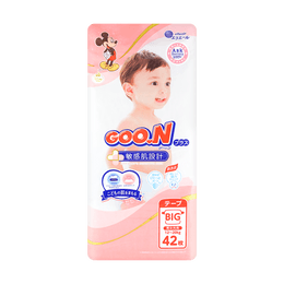 日本GOO.N大王 PLUS 敏感肌设计 通用婴儿纸尿布 XL码 12-20kg 42枚入