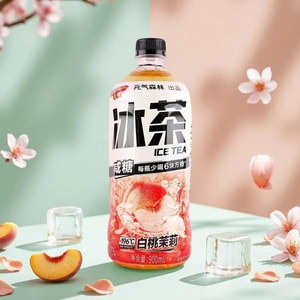 White Peach Jasmine Iced Tea Low Sugar, 30.43 fl oz *6【6 Pack】