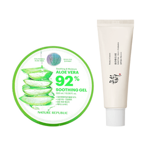 알로에 베라 젤 수딩 & 리페어링 10.15 fl oz×1 + 라이스 프로바이오틱스 선스크린 SPF50+ PA++++ 1.69 fl oz×1【2개 세트】